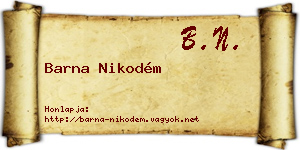 Barna Nikodém névjegykártya